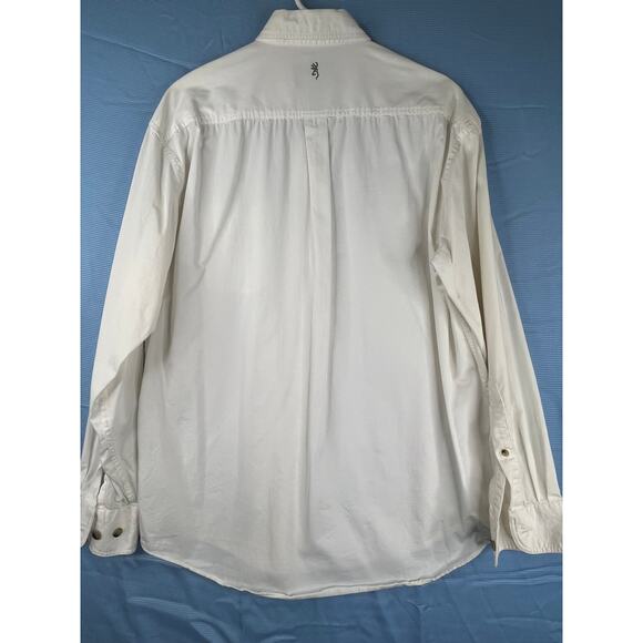 Browning Men's long sleeve button down shirt in white, size L - Picture 7 of 10